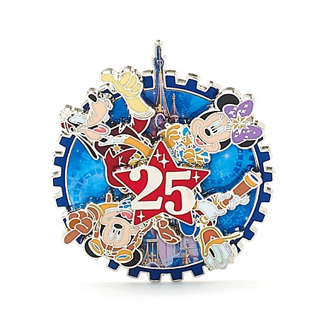 Pin's pivotant 25e anniversaire de Disneyland Paris