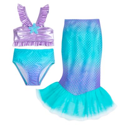 SHOPDISNEY OFFICIEL Maillot de bain 3 pièces La Petite Sirène pour enfants, 2100183, taille 7-8 ANSS