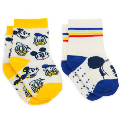 SHOPDISNEY OFFICIEL Lot de 2 paires de chaussettes Mickey et Donald pour bébé, 2100183, taille 12-24 MOIS
