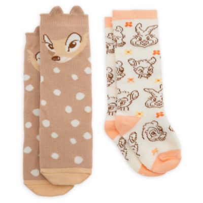 SHOPDISNEY OFFICIEL Lot de 2 paires de chaussettes Bambi pour bébé, 2100183, taille 0 - 6 MOIS