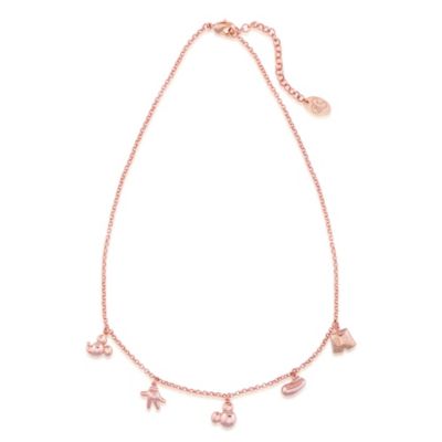 SHOPDISNEY OFFICIEL Couture Kingdom Collier plaqué or rose à pendentif Mickey Mouse,
