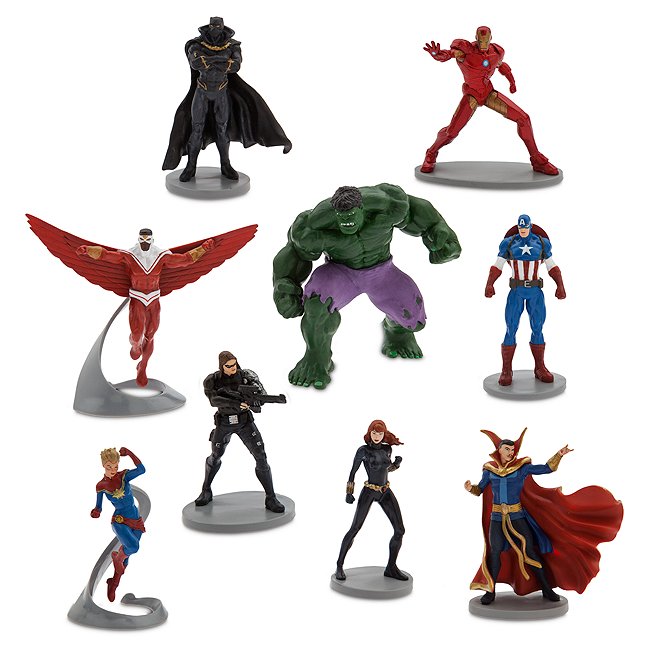 Set juego figuritas cómic Los Vengadores, Deluxe, Disney Store
