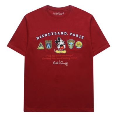 SHOPDISNEY OFFICIEL Disneyland Paris T-shirt logos Mickey rouge pour adultes, , taille L