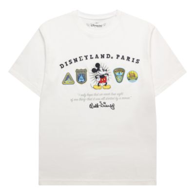 SHOPDISNEY OFFICIEL Disneyland Paris T-shirt logos Mickey blanc pour adultes, , taille ADL XLARGE